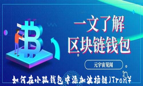 
如何在小狐钱包中添加波场链（Tron）